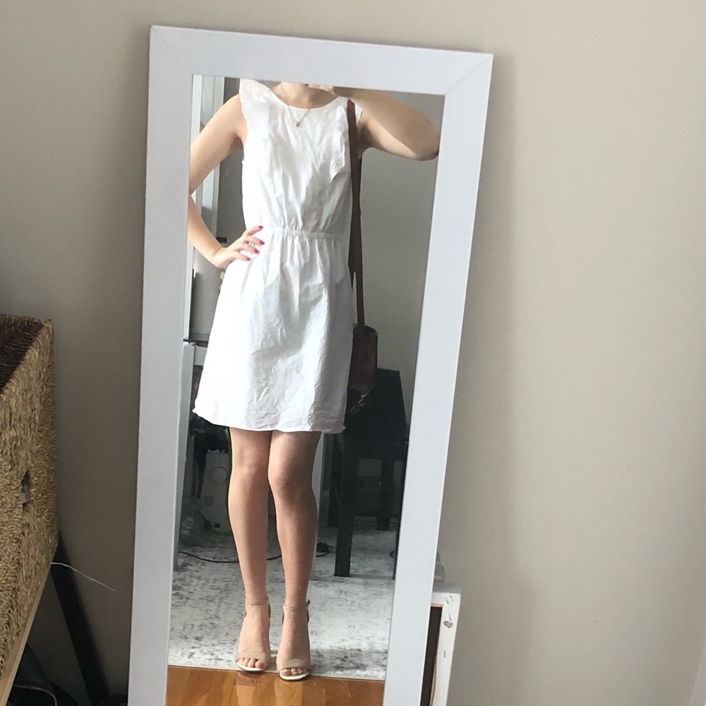 J CREW Ruffle Summer Dress in White